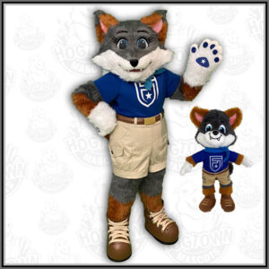 Image of Blaze Fox mascot with plush toy